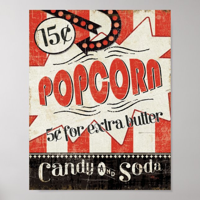 Retro Popcorn Poster (Front)