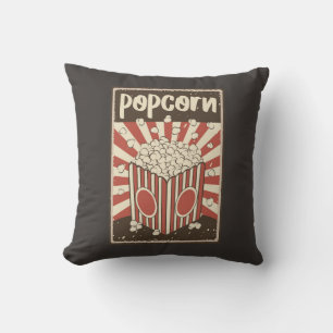 Retro Popcorn  Throw Pillow