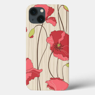 Retro Poppies Pattern iPhone 13 Case