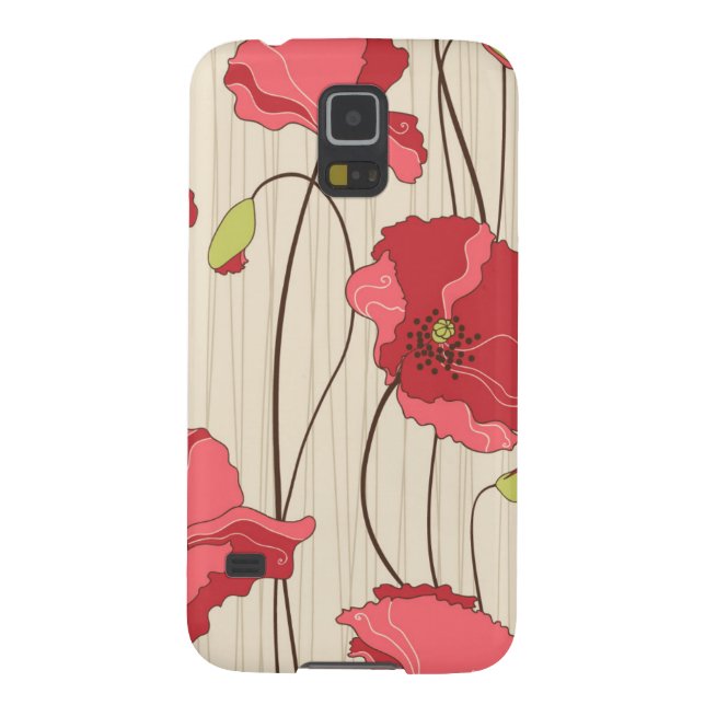Retro Poppies Pattern Case-Mate Samsung Galaxy Case (Back)