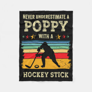 Retro Poppy Hockey Gift Ice Hockey Player Goalie G Fleece Blanket