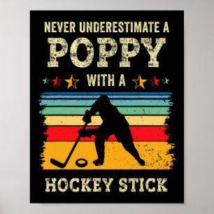 Retro Poppy Hockey Gift Ice Hockey Player Goalie G Poster