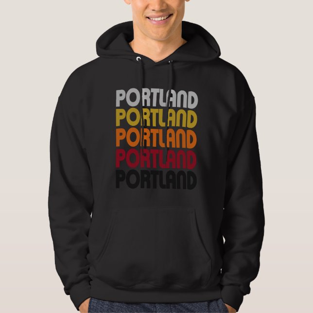 Retro Portland Hooded Pullover Sweatshirt (Front)