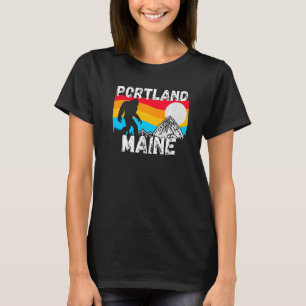 Retro Portland ME Maine City Apparel Souvenir T-Shirt