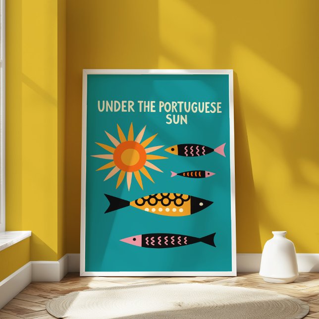 Retro Portugal Sardines Fish Vintage Travel Poster (Creator Uploaded)