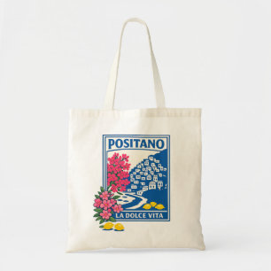 Retro Positano Italy Art Vintage Travel Souvenir Tote Bag