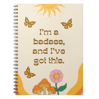 Retro Positive Girly Self Motivational Quote Notebook