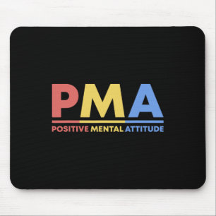 Retro Positive Mental Attitude Self Care Quote Men Mouse Pad