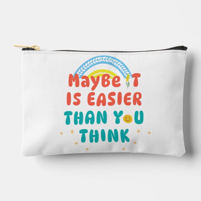 Retro Positive Quote  Accessory Pouch (Front)