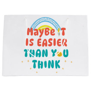 Retro Positive Quote  Large Gift Bag