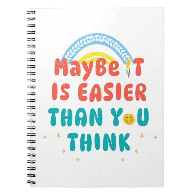 Retro Positive Quote Spiral Photo Notebook (Front)