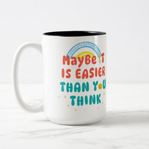 Retro Positive Quote Two-Tone Mug, 15 oz Coffee Mug