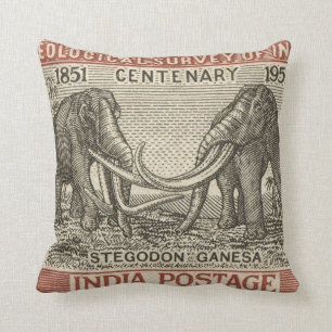 Retro Postage stamp design pillow