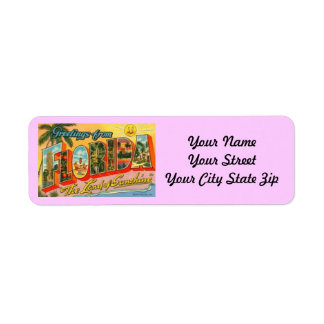 Retro Postcard Florida Return Label