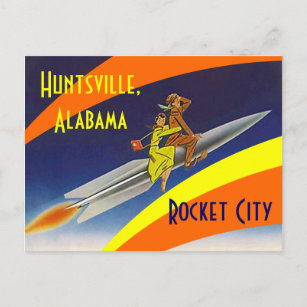 Retro Postcard Huntsville Alabama Rocket City AL