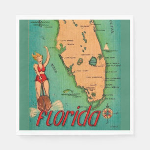 Retro Postcard of Florida  Napkin