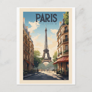 Retro poster - travel - vintage - Paris Postcard