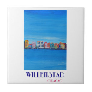 Retro Poster Willemstad Curacao Tile