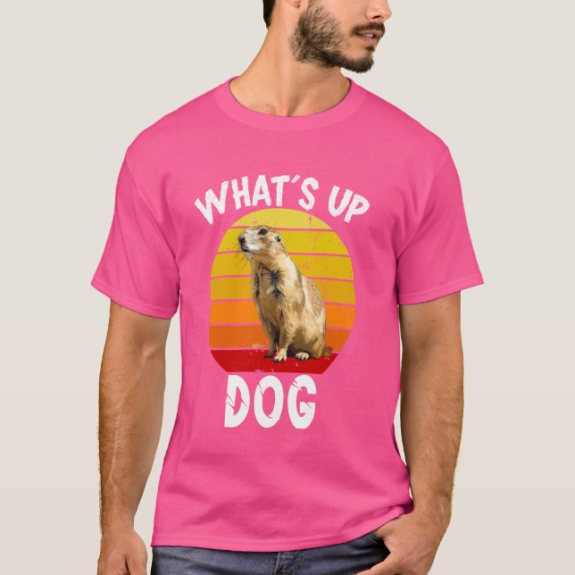 Retro Prairie Dog Sunset what's up dog prairie dog T-Shirt (Front)