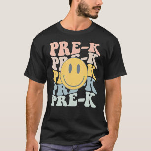 Retro Pre K Teacher Student First Day Of School Pr T-Shirt