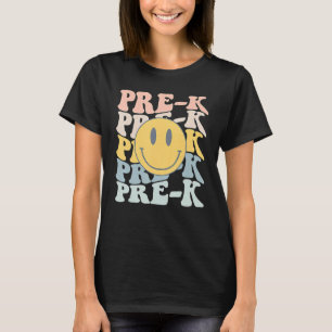 Retro Pre K Teacher Student First Day Of School Pr T-Shirt