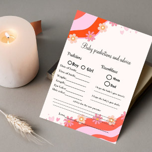 Retro predictions & advice baby shower game Card