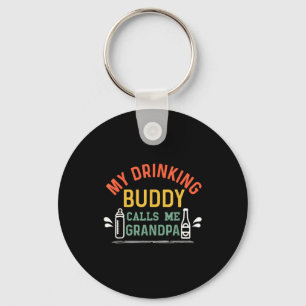 Retro Pregnancy Announcement Grandpa My Drinking B Key Ring