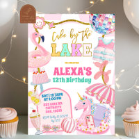Retro preppy Cake by the Lake Party Invitation