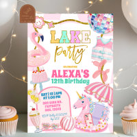Retro preppy Lake Party Invitation