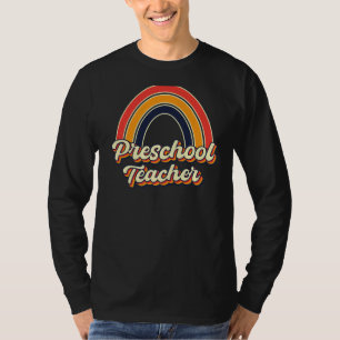Retro Preschool Teacher For Men Women Back To Scho T-Shirt