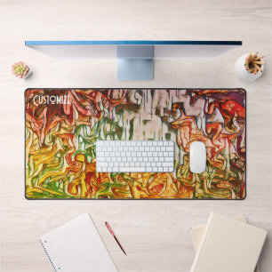 Retro Pretty Modern Abstract Customized Colorful Desk Mat