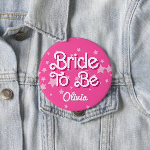 Retro Pretty Pink Malibu Stars Bridal Shower 10 Cm Round Badge
