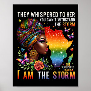 Retro Pride Black Woman I Am The Storm Inspiration Poster