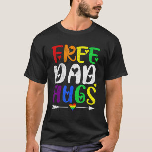 Retro Pride LGBTQ Mens Free Dad Hugs Gay Rights Pr T-Shirt