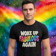 Retro Pride Puff Style Woke Up Fabulous Again