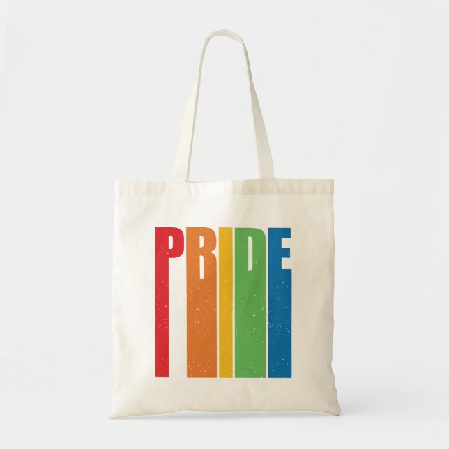 Retro Pride Rainbow Tote Bag (Front)