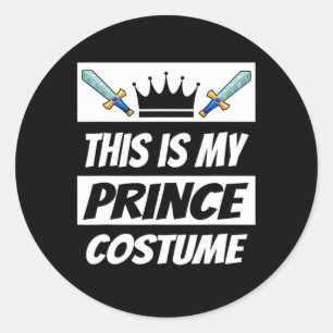Retro Prince Costume Fun Halloween Costume Men Kid Classic Round Sticker