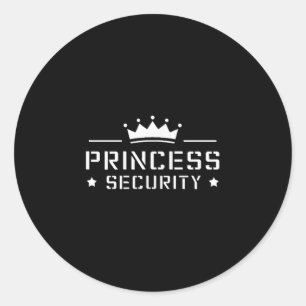 Retro Princess Security Boys Brother Birthday Dad  Classic Round Sticker