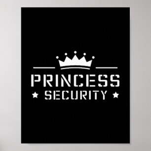 Retro Princess Security Boys Brother Birthday Dad Poster