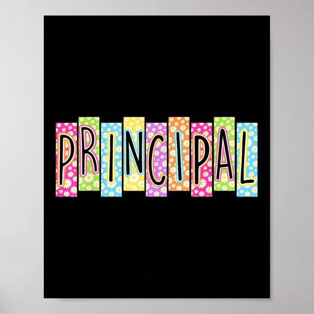 Retro Principal Therapy Back To School Colourful G Poster (Front)