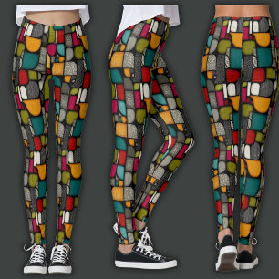 Retro Print   Stained Glass Leggings