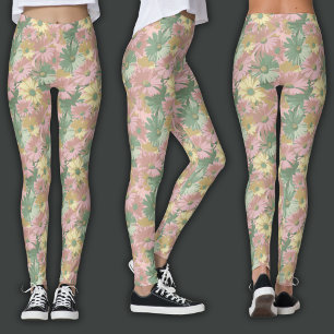 Retro Print   Watercolor Floral Leggings
