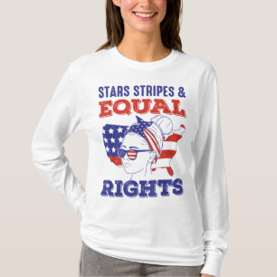 Retro Pro Choice Feminist Stars Stripes Equal Righ T-Shirt