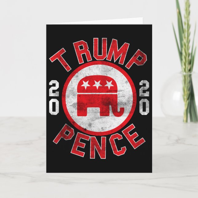 Retro Pro-trump Pence Republican Elephant Make Lib Card (Front)