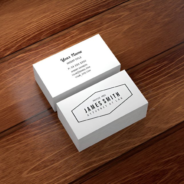 Retro Professional Attorney Business Card (Orthographic Perspective)