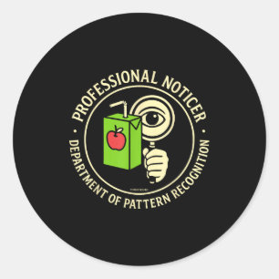 Retro Professional Noticer Department Of Pattern R Classic Round Sticker