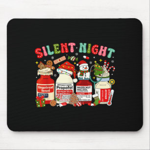 Retro Profol Silent Night Icu Nurses Funny Merry C Mouse Pad