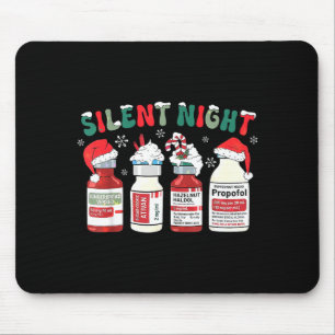 Retro Profol Silent Night Icu Nurses Funny Merry C Mouse Pad