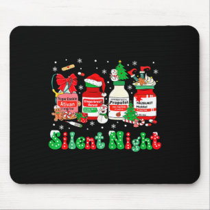 Retro Profol Silent Night Icu Nurses Funny Merry C Mouse Pad