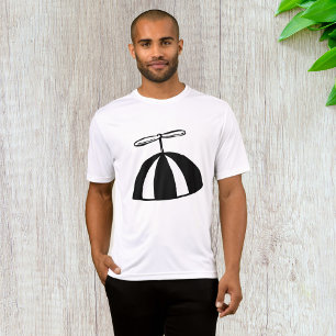 Retro Propeller Beanie Whimsical Black and White  T-Shirt